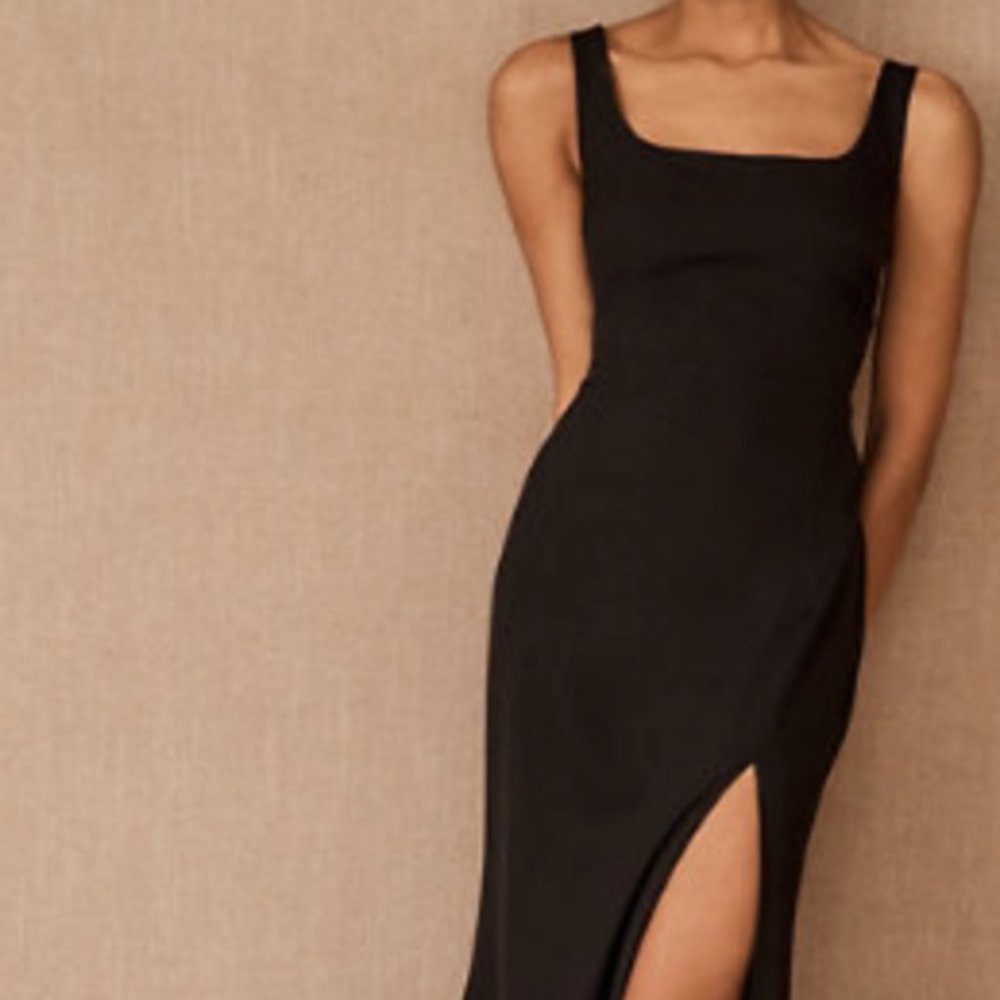BHLDN Black Adena Jersey Dress Size 2 NWT